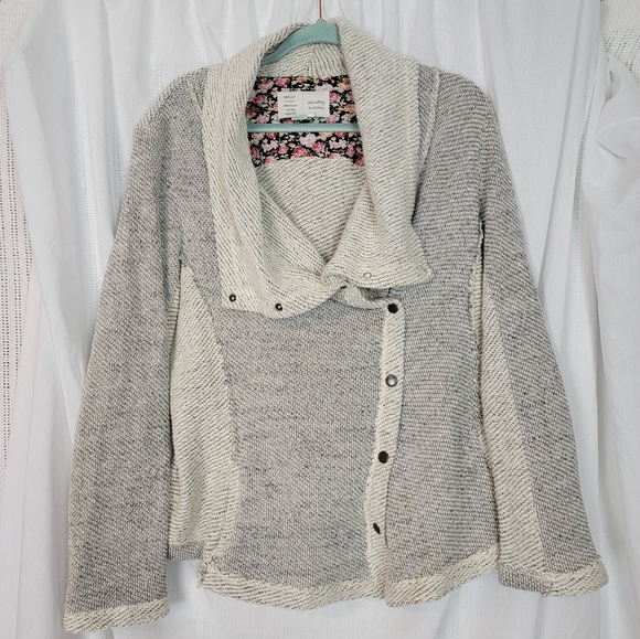 Anthropologie Jackets & Blazers - Saturday/Sunday (Anthro) Beige & Gret Asymmetrical Jacket Sz XL